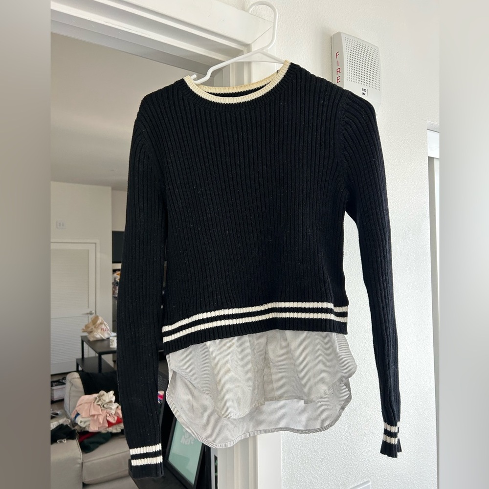 Topshop shirt sweater striped combo